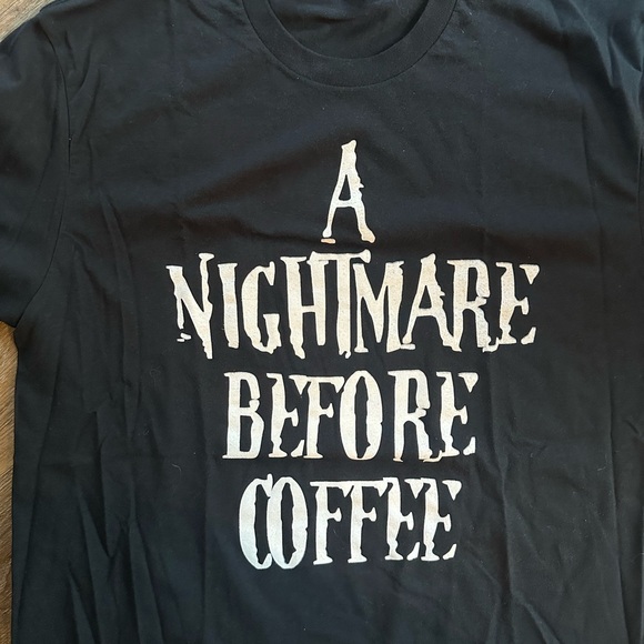 Next Level Apparel Black 'A Nightmare Before Coffee' Tee - Picture 4 of 6